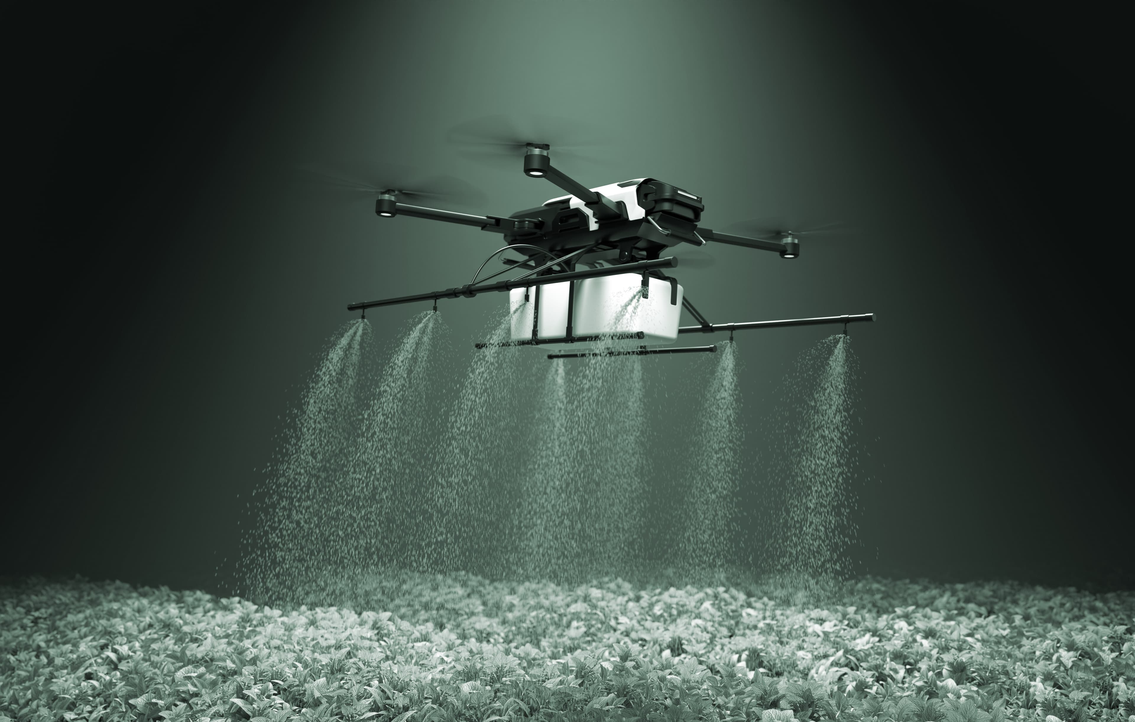 Drone spraying crops